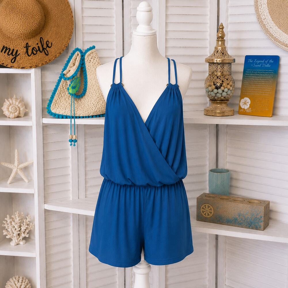 Bisou Bisou Cobalt Blue Dress with Black Strap Detail